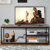 HOMCOM Mobilier TV Modern in Stil Industrial 3 Etajere din Lemn și Metal Maro