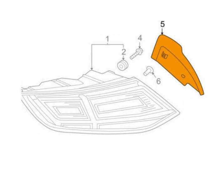 Protectie lampa Spate Audi Tt (8s), 08.2014-, partea Stanga, OEM/OES