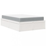 Cumpara ieftin Pat cu saltea, alb, 140x190 cm, lemn masiv pin