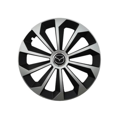 Set 4 Capace Roti 14 inchi (R14) Fame Gri-Negru, Compatibile Cu Mazda foto