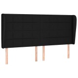 Cumpara ieftin Tablie de pat cu aripioare, negru, 163x23x118/128 cm, textil