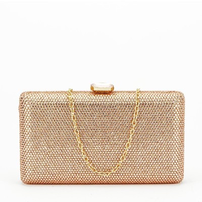 Geanta clutch cu pietricele BJH-715 06 Sampanie foto