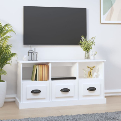 Comodă TV, alb, 100x35x50 cm, lemn prelucrat foto