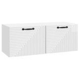 vidaXL Oglindă TV montată pe perete Alb foarte lucios Lemn prelucrat 898719