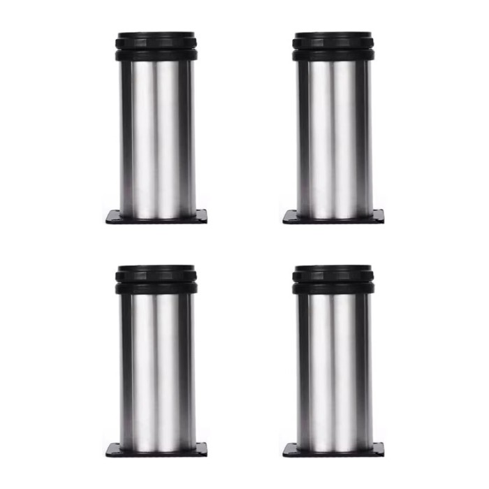 Picior din inox pentru pat, &Oslash; 42 mm x 10 cm, 4 buc / set
