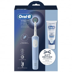 Periuta de dinti electrica + pasta de dinti, Oral-B, Vitality PRO X Clean, Albastru