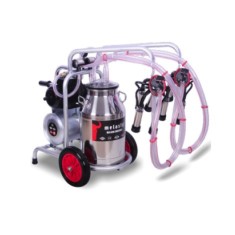 EMT. Aparat de muls bovine Melasty cu cadru galvanizat 2 posturi si 1 bidon inox 40 litri EMTDK2-KS40