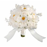 Buchet de Flori EVENTISSIMI - Trandafiri si Margarete, Alb