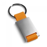 Breloc din metal si chingi, 28 x 60 x 6 mm, Portocaliu