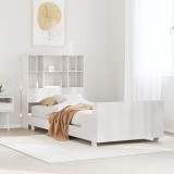 VidaXL Cadru de pat fără saltea, alb, 90x200 cm, lemn masiv pin