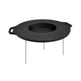 Disc pentru gratar,fonta,tip grill,adanc,cu picioare,49 cm,Perfect Home