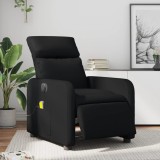VidaXL Fotoliu electric de masaj rabatabil, negru, piele ecologică