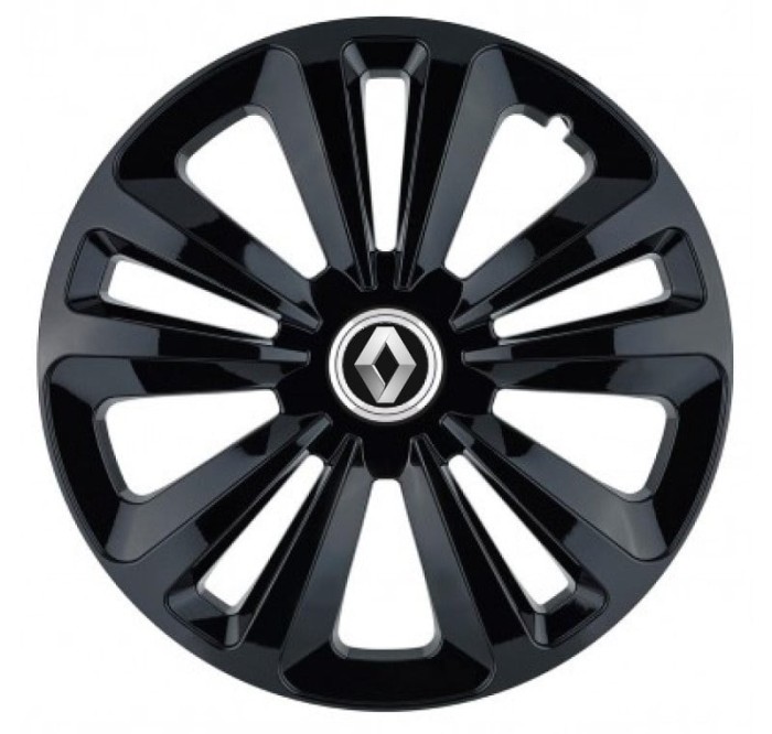 Set 4 Capace Roti Autohelix MSA&reg;, potrivite jantelor de R14, pentru Renault, model terra negru