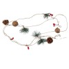 Instalatie craciun cu baterii, 2 metri, 20 led-uri tip ace si conuri de pin simple, alb cald, flippy