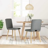 VidaXL Scaune de sufragerie, 2 buc., gri &icirc;nchis, material textil