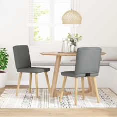 vidaXL Scaune de sufragerie, 2 buc., gri &icirc;nchis, material textil
