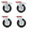 Gossi roti pivotante, 4 buc., 160 mm