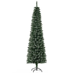 Brad de Craciun cu zapada artificiala190cm, Brad verde cu baza detasabila, decoratiune de Craciun, verde HOMCOM | Aosom Romania