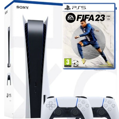 Consola Sony PlayStation 5 PS5 Disk Edition + Controller Extra + Joc FIFA 23 Second-Hand SH foto
