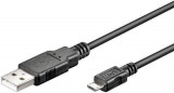 Cablu USB 2.0 1m A tata la micro USB tata negru Goobay