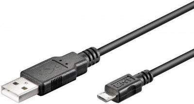 Cablu USB 2.0 1m A tata la micro USB tata negru Goobay foto
