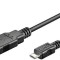 Cablu USB 2.0 1m A tata la micro USB tata negru Goobay