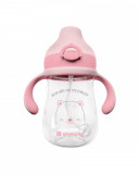 Cana din tritan cu pai si manere KikkaBoo 300ml Bear with me Pink