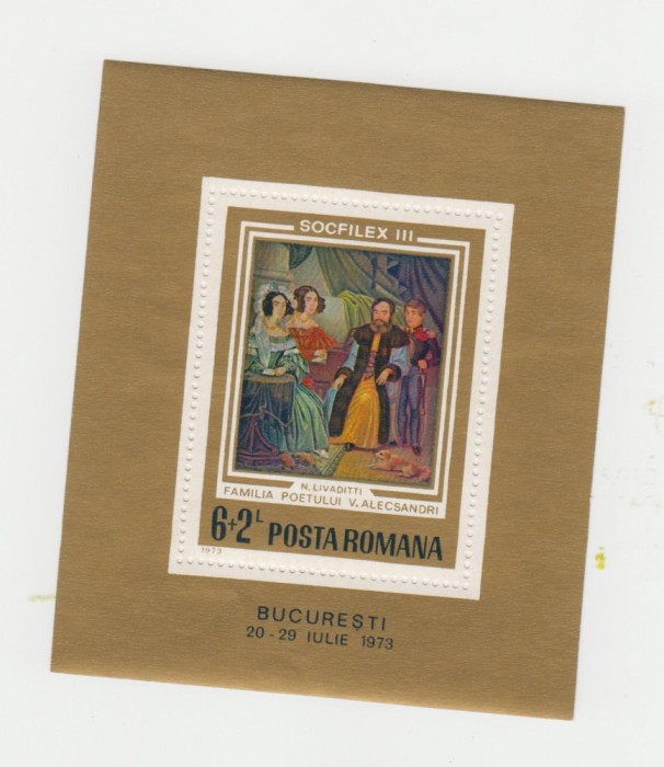 M1 TX7 17 - 1973 - Expozitia internationala filatelica SOCFILEX III colita dant