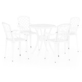 Cumpara ieftin Set mobilier bistro, 5 piese, alb, aluminiu turnat