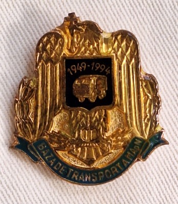 Baza de transport a MApN - Ministerul Apararii Nationale, insigna militara RARA foto
