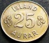 Moneda istorica 25 AURAR - ISLANDA, anul 1951 *cod 3593 A = A.UNC, Europa