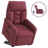 Cumpara ieftin Fotoliu electric rabatabil cu ridicare, roșu vin, textil