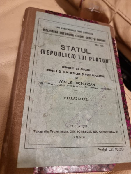 STATUL (REPUBLICA) LUI PLATON - VASILE BICHIGEAN Vol. I
