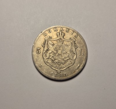 5 lei 1880 Kullrich pe Cerc foto