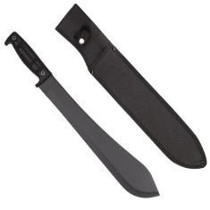 Maceta de vanatoare IdeallStore&reg;, Black Bite, 49 cm, otel inoxidabil, negru, teaca inclusa