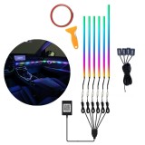 Set lumini ambientale RGB, 6 benzi si 4 lampi LED, aplicatie BT, Universal