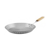 Cumpara ieftin Grill, pentru gratar, rotund,&nbsp;tip tigaie, maner detasabil&nbsp;lemn, 32x4 cm&nbsp;, Strend Pro