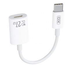 Adaptor Date si Incarcare USB-C - Lightning XO Design NB-R268A, 27W, 0.12m, Alb foto