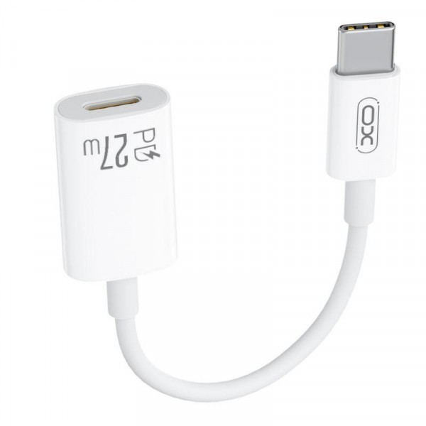 Adaptor Date si Incarcare USB-C - Lightning XO Design NB-R268A, 27W, 0.12m, Alb