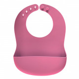 Bavetica din silicon moale cu buzunar colector pentru bebelusi, reglabila, roz, Reer Eat`n Tidy 25044 Children SafetyCare
