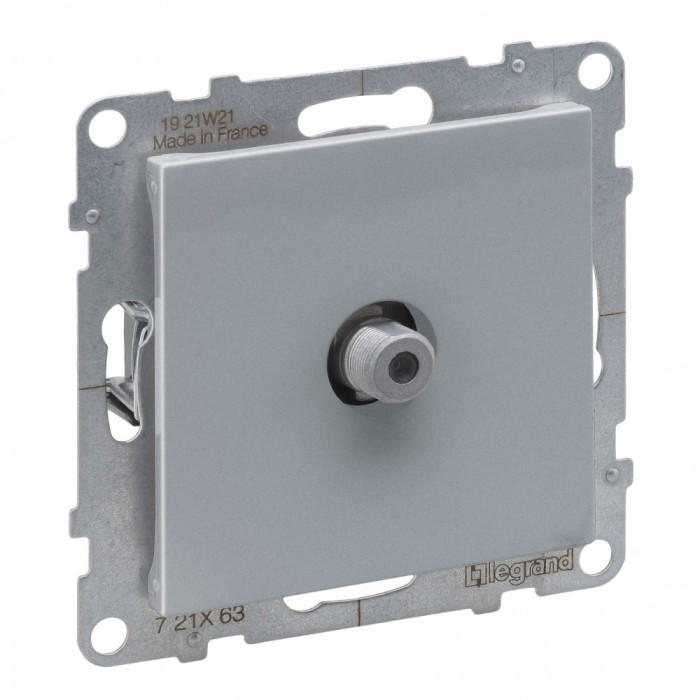 Priza TV de capat tip F Legrand Suno aluminiu 721363