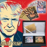 Cumpara ieftin 2 Seturi Carti Poker / Joc - Placat cu Aur / Argint - Model DONALD TRUMP