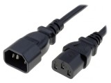 Cablu IEC C13 C14 1m Negru 10A