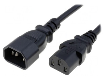 Cablu IEC C13 C14 1m Negru 10A foto