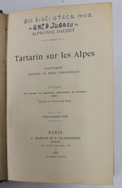 TARTARIN SUR LES ALPES par ALPHONSE DAUDET , 1886