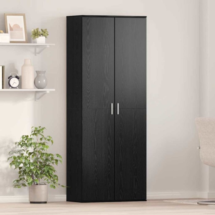 vidaXL Bufet Stejar negru 70 x 35 x 180 cm Lemn compozit 3365566