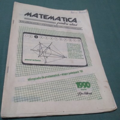 REVISTA DE MATEMATICA -1990 RM-VALCEA foto