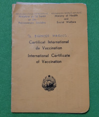 Certificat international de vaccinare RPR foto