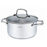 Oala din inox, cu capac sticla, 3.3 l, 20 cm, Klausberg