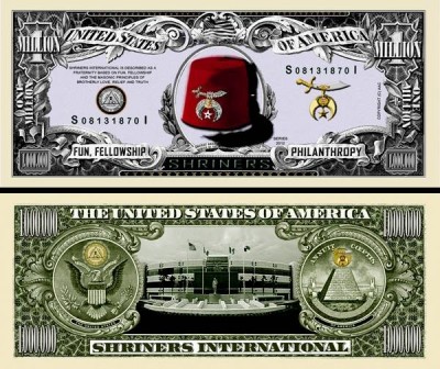 !!! SUA = FANTASY NOTE TJ6 = ORGANIZATIA SHRINERS INTERNATIONAL - 2012 - UNC foto